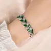 Pulsera Retro de Oreja de Trigo con Personalidad Europea y Americana Transfronteriza con Incrustaciones de Circonita, Pulsera Marquise para el Trabajo Diario y los Viajes, Joyería para Mujer