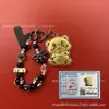 Llavero de Panda de Dibujos Animados de Oro Puro 999 Colgante de Oro Adorno Popular para Colgar en el Coche Tienda Shuibei Transmisión en Vivo de Tiktok Venta al por Mayor