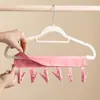 Perchero Portátil de Tela para Ropa, Perchero Plegable Creativo para Balcón y Baño, Secador con Múltiples Pinzas para Ropa Interior, Calcetines, Toallas