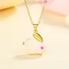 Colgante de Jade Hetian para Mujer, Collar Lindo de Conejo, Cadena para Clavícula de Animal, Nuevo Modelo de Jade 2022, Jade Incrustado en Oro, Estilo Vintage