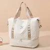 Bolsa de viaje de gran capacidad para mujer, bolsa de equipaje conveniente para viajes cortos, bolsa de almacenamiento con separación de húmedo y seco, bolso de mano para deportes y fitness