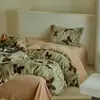 [Xiangling Premium] Estilo Retro de Luxo Leve Acolchoado Plush de Coelho Imitação Veludo Leite Estampado Conjunto de Quatro Peças Lençóis de Cama e Capa de Edredom