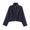 Chaqueta Bomber Casual de Color Sólido con Cuello Alto para Mujer, Novedad Primavera 2026 Transfronteriza AliExpress 8372283