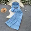 Moda para Viajar Estilo Francés Manga de Linterna Morada Cintura Ajustada Falda Plisada Conjunto de Dos Piezas Elegante y a la Moda para Mujer Otoño 2026