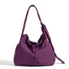 Bolsa de Gran Capacidad, Estilo Japonés de Nicho, Bolsa de Nylon Estilo Perezoso, Bolso Cruzado de Hombro Único, Bolso Tote de Color Sólido a la Moda Casual