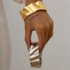 Pulsera Europea y Americana Estilo Ins Moda Transfronteriza Irregular Líquido Metálico Plisado Pulsera Ancha Fotosensible de Alta Gama