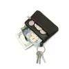 Billetera pequeña de color sólido de piel de vaca de capa superior, monedero portátil, mini ultra-delgada de cuero con cremallera, monedero para mujer, venta directa de fábrica