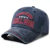 Gorra de béisbol bordada vintage lavada transfronteriza para hombre, gorra casual retro de letras a la moda, estilo versátil para exteriores