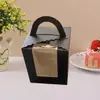 1 pacote de caixa de cupcake branco puro portátil caixa de bolo de copo de papel com janela West Point caixa de copo de madeira para Neto