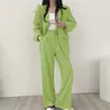 Traje chic de dos piezas de estilo coreano, holgado, con caída y elegante, traje multicolor para mujer para ir al trabajo, disponible para venta al por mayor