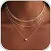 Amazon Transfronterizo Europeo y Americano Nuevo Producto Collar en Y Cobre Moda Versátil Estilo Lujo Ligero Collar en Capas Joyería para Mujer