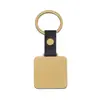 Material para Grabado Láser en Blanco Impresión UV a Color Insignia Militar Metálica Cuadrada Hebilla de Cuero Llavero Metálico de Cuero para Vacaciones