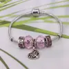 Pulsera Panjia nueva niña cristal rosa colgante árbol de la vida diy joyería de hilo venta al por mayor