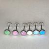 Brincos de Pino de Liga de Titânio F136 com Pedra de Opala Push-In Prego para Osso da Orelha Prego para Nariz Joias de Piercing Opala Prego para Lábio
