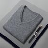 Chaleco de cachemira para hombre, cuello en V, sin mangas, informal, de negocios, talla grande, de punto de cachemira, suéter de lana