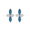 Brincos de Titânio F136 Incrustados com Diamantes Zircônia 5A Trevo de Quatro Folhas Unhas Labiais Fabricante Transfronteiriço Corpo de Liga de Titânio G23 Joias para Body Piercing