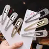 Procesamiento y Personalización de Nuevos Accesorios para el Cabello Estilo Coreano, Elegante Pasador Metálico de Gota de Agua con Diamante, Pinza Bb con Pedrería, Pinza Lateral Simple para Flequillo