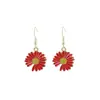 Pendientes de Aro con Margaritas Pequeñas de Moda Transfronteriza Europea y Americana, Pendientes Creativos Dulces de Girasol, Pendientes Sencillos y Versátiles de Venta Caliente