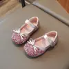 Zapatos de Cristal para Niñas Estilo Nuevo Primavera y Otoño Suela Suave Lazo Zapatos de Princesa Zapatos de Piel para Bebés Niñas Primavera y Otoño Zapatos de Performance para Niños