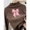 Camiseta Térmica Base para Niñas para Primavera, Otoño e Invierno 2025, Nueva Camiseta Cálida Infantil con Borde Fruncido, Top Elegante Ins