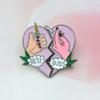 Joyería Europea y Americana Transfronteriza Creativa Broche de Aleación con Esmalte en Forma de Corazón B Insignia Metálica Desmontable de Amistad