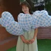 Nuevo Globo de Corazón a Cuadros de 18 pulgadas Foto al Aire Libre Check-In Arreglo de Cumpleaños Nochevieja Liberación Globo de Película de Aluminio Helio