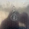 Clipe de Cachorro Giratório Conjunto de Corrente de Quatro Seções Conjunto de Três Peças, Clipe de Cachorro com Fivela em Oito, Mosquetão, Pingente de Contas, Chaveiro com Mosquetão