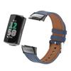 Adecuado para pulsera Fitbit-Charge5/6 conector metálico + línea de coche Correa de cuero de microfibra 18 mm