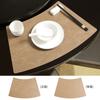 Juego de Manteles Individuales de Cuero con Diseño de Abanico Retro, Manteles de Alta Gama para Restaurantes de Hotel Comida Occidental, Manteles Aislantes de Piel de Vaca de Alta Gama, Manteles para Vajilla