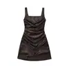 Atacado Transfronteiriço 2026 Primavera/Verão Novo Sexy Justo Bodycon Saia Curta Feminina Alta Elasticidade Espinha de Peixe Amarração Vestido