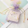 Bolsa de Organza Bolsa de Armazenamento Cordão Bolsa para Batom Estampagem a Quente Bolsa de Gaze Casamento Embalagem de Doces Lanches Bolsa de Presente