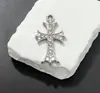 Collar de Cruz de Cobre Chapado en Oro para Mujer, Doble Cruz, Estilo Europeo y Americano Transfronterizo, Joyería con Doble Colgante Totalmente Diamantado para Parejas, Hombres y Mujeres