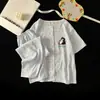 Conjunto de Pijama de Tres Piezas de Algodón Nube para Mujer, Verano Manga Corta Shorts Pantalones Largos Dibujos Animados Estudiante Ropa de Casa Conjunto, Estilo Portátil