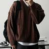 Suéter Masculino Tendência Ins Gola V Tricô Trançado Outono Inverno Casual Retrô Pulôver Camisa Base Top Jaqueta