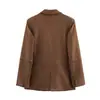 Deeabae 2025 Primavera Nova Jaqueta Blazer Feminina Reta de Manga Longa com Lapela e Ombreiras 2518907