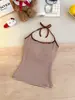 6276# Chica Sexy Dulce Picante Color Bloque Rayado Camisola Pequeña Ropa Exterior para Mujer Sentido del Diseño Con Almohadillas en el Pecho Ropa Interior Espalda Bonita Camiseta sin Mangas