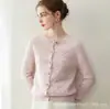 Cárdigan de cachemira de punto trenzado de manga larga, color liso, cuello redondo, grueso de 7 puntos, versátil, 100% cachemira, ajuste ceñido, para otoño e invierno