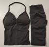 Conjunto Df de Pantalones Largos y Chaleco Más Vendidos de Amazon, Chaleco Deportivo de Cuello Halter de Nailon Mate de Alta Elasticidad Ultrafino
