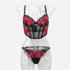Corsé Prendas Exteriores Varilla de Pescado Tirantes Franceses Push-Up Anti-Caída Pura Pasión Estilo Palacio Conjunto de Ropa Interior Sexy Bordado