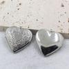 Accesorios de joyería de acero inoxidable para bricolaje, 29 mm, forma de corazón, diseño de corazón de melocotón, colgante de caja de fotos, colgante de marco de fotos