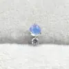 Pendientes de titanio ASTMF-136 con ópalo y circón G23 titanio rosca interna pendientes de ópalo perforaciones en labio accesorios de joyería