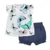Comercio Exterior Ropa Infantil Verano Nuevo Transfronterizo Al por Mayor Hombres y Mujeres Bebé Manga Corta Pantalones Cortos Camiseta Conjunto de Dos Piezas