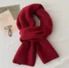 Bufanda de Punto Versátil Versión Coreana 2026 para Mujer, Ambiente Invernal, Color Sólido, Sencilla, Suave, Cálida, Bufanda Pequeña para el Cuello Estilo Perezoso