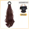 Trenzas de Peluca para Mujer, Estilo Coleta con Goma, Ondas Grandes, Estilo Elegante y Relajado, Rulos en Capas, Cola de Caballo Baja, Aspecto Natural y Relajado