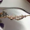 Pulsera Exquisita de Cristal Rosa Fresco Flor Perla Temperamento Moda de Alto Sentido Pulsera Suave Versátil