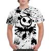 Europea y americana transfronteriza Amazon AliExpress nueva talla europea camiseta de hombre Halloween estampada casual cuello redondo top