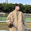 Chaqueta de Algodón Retro Japonesa de Béisbol para Hombre Otoño e Invierno Patrón de Diamantes Holgada Moderna Chaqueta de Algodón Venta al por Mayor Comercio Exterior