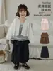 Pantalones casuales para niña Wulibu, conjunto de dos piezas de falda-pantalón de verano con una falda transpirable, pantalones versátiles integrados de longitud 7/8