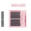 Pestañas Postizas Esponjosas de un Solo Racimo para Comercio Exterior Transfronterizo Europeo y Americano, Naturales y Densas, Paquete Mixto, Segmentadas, Pestañas de 9-16 mm