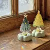 Árbol de Navidad de Vidrio Hecho a Mano Estirado con Alambre Zibo 6.5cm Adorno Giratorio de Cerámica Manualidades Creativas Navideñas Regalo